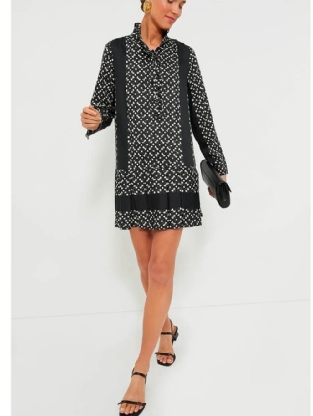 Tuckernuck Black Geo Tate Tencel Mini Dress Size Small